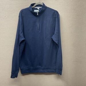 Peter Millar Blue 1/4 Zip MockNeck PullOver Sweater Men Size Large